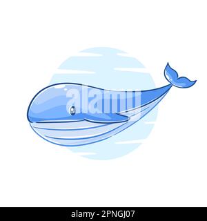 Handgezeichneter Wal-Cartoon-Clipart Stock Vektor