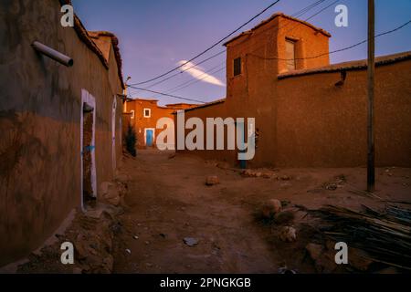 AIT Benhaddou, Ägypten - Alte Tonhäuser im Dorf Stockfoto