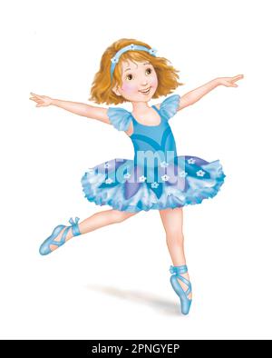 Ballettmädchen in blauem Tutu Stockfoto