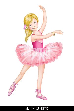 Ballett-junge Ballerina Pink Tutu in Pose Stockfoto