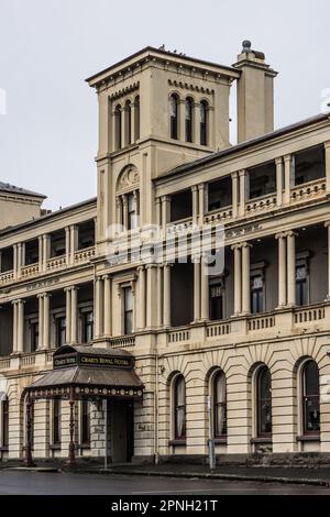 BALLARAT, AUSTRALIEN - April 8 2023: Die berühmte Architektur der viktorianischen Landstadt Ballarat an einem stürmischen Herbstmorgen Stockfoto