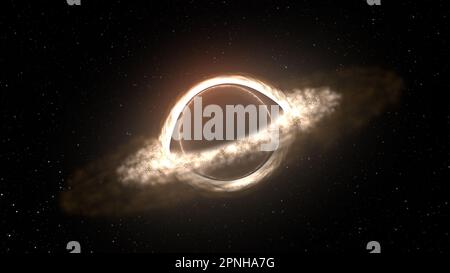 Blackhole oder Wurmloch im Weltraum. Stockfoto