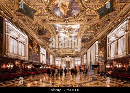 Salone Maggiore, Scuola Grande di San Rocco, Venedig, Venetien, Italien Stockfoto