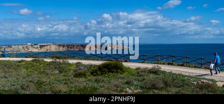 SAGRES, PORTUGAL - 27. FEBRUAR 2023: Festung Sagres in Sagres, Portugal am 27. Februar 2023 Stockfoto