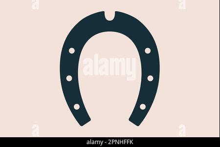 Unterschreiben Sie Lucky Hufeisen. Einfache grafische Silhouette Hufeisen auf weißem Hintergrund, viel Glück Hufeisen, Willkommenssymbol, Vintage-Grafik und Glückssymbole. Fortune-Logo-Schild Hufeisen. Vektordarstellung Stock Vektor