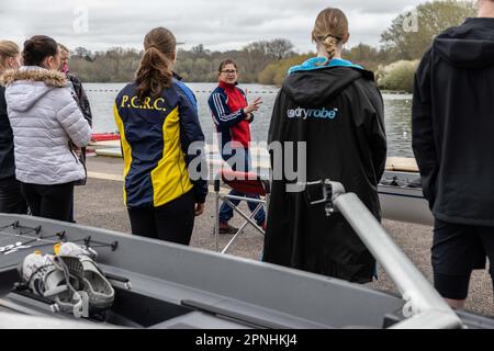 Great Britain's Beach Ruderkurse in Redgrave und Pinsent Ruwing Lake, Caversham, Reading. Guin Batten, Vorsitzender des Küstenruders für Großbritannien. Stockfoto