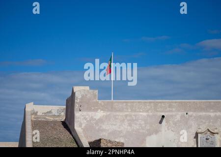 SAGRES, PORTUGAL - 27. FEBRUAR 2023: Festung Sagres in Sagres, Portugal am 27. Februar 2023 Stockfoto