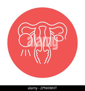 Symbol für die Farblinie des polyzystischen Ovar-Syndroms. Menschliche Krankheiten. Piktogramm für Webseite, mobile App, Promo. Stock Vektor