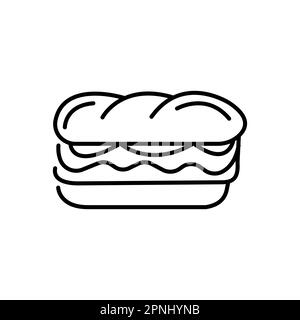 Das Subsanwich-Symbol Umriss Fast Food Stock Vektor