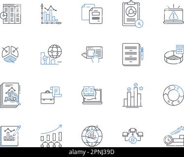 Sammlung künstlicher Computerzeilensymbole. Ntelligence, Automatisierung, Robotik, Algorithmus, maschinelle Bearbeitung, Kybernetik, Virtualitätsvektor und linear Stock Vektor