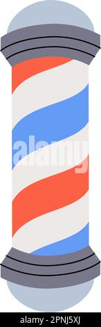 Symbol für Barbershop-Stangen. Friseursalon und Friseurwerkzeugsilhouette. Vektordarstellung. Stock Vektor