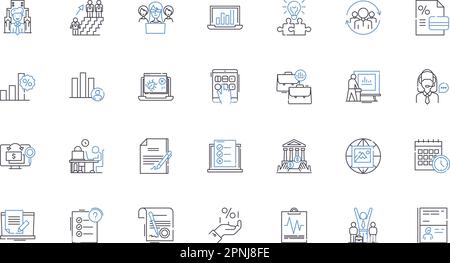 Symbolsammlung für Consumer Insight Line. Wahrnehmung, Verhalten, Einstellungen, Motivation, Erfahrung, Gutachten, Präferenzvektor und lineare Darstellung Stock Vektor