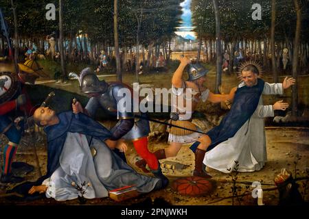 Die Attentat auf den heiligen Peter Martyr, Workshop, Giovanni Bellini, um 1509, Courtauld Gallery, London, England, Großbritannien Stockfoto