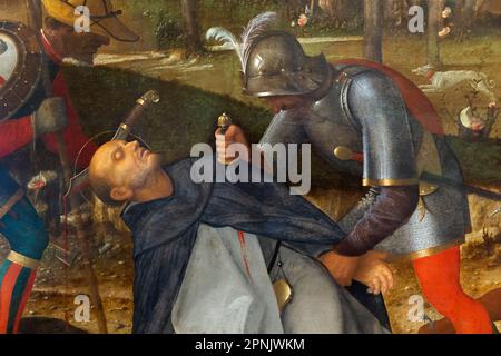 Die Attentat auf den heiligen Peter Märtyrer, Detail, Workshop, Giovanni Bellini, um 1509, Courtauld Gallery, London, England, Großbritannien Stockfoto