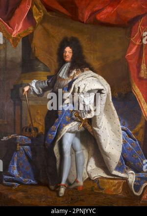 Ludwig XIV Porträt von König Ludwig XIV. Von Frankreich (1638-1715) von Hyacinthe Rigaud (1659-1743), Öl auf Leinwand, 1702 Stockfoto