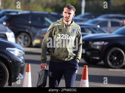 Middlesbrough, Großbritannien. 19. April 2023. Middlesbrough-Spieler kommen vor dem Sky Bet Championship-Spiel Middlesbrough vs Hull City im Riverside Stadium, Middlesbrough, Großbritannien, 19. April 2023 (Foto von Nigel Roddis/News Images) in Middlesbrough, Großbritannien, am 4./19. April 2023. (Foto: Nigel Roddis/News Images/Sipa USA) Guthaben: SIPA USA/Alamy Live News Stockfoto