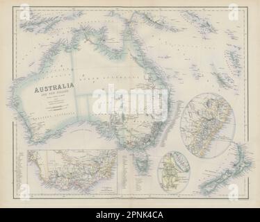 Australien Und Neuseeland. Victoria. Mount Alexander Goldfelder. SWANSTON 1860 Karte Stockfoto