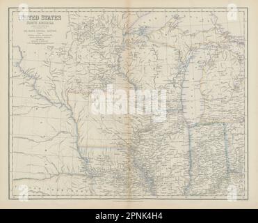 Usa Mittlerer Westen. Minnisota [sic]-Gebiet. Minnesota. SWANSTON 1860 Karte Stockfoto