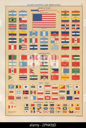 Mercantile Marine Flags America Asia Pilot International Code-Signale 1952 Stockfoto