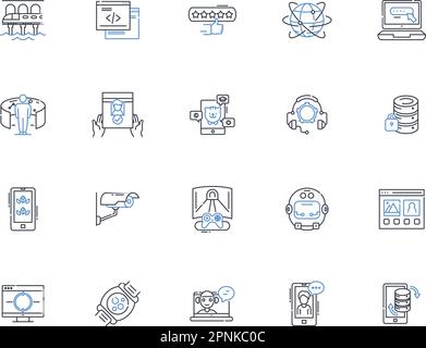 Symbolsammlung für die Appliances-Zeile. Kühlschrank, Spülmaschine, Ofen, Mikrowelle, Herd, Mixer, Kaffeemaschine, Vektor und lineare Illustration. Toaster, Essen Stock Vektor