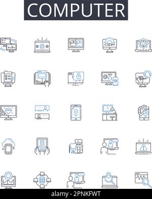 Symbolsammlung für Computerzeilen. Transformation, Anpassung, Resilienz, Flexibilität, Reorganisation, Innovation, Übergangsvektor und linear Stock Vektor