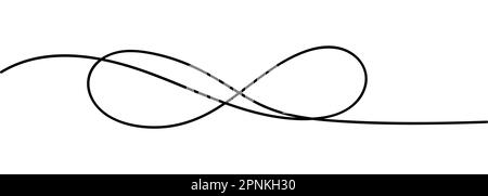 Eine durchgehende Linie des unendlichen Symbols. Doodle-Vektordarstellung Stock Vektor