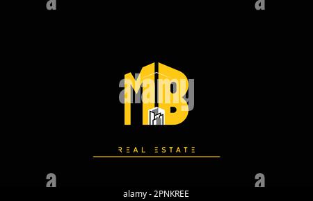 Real Estate Briefen Modern Creative Logo MB , BM Stock Vektor