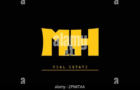 Real Estate Briefen Modern Creative Logo MH , HM Stock Vektor