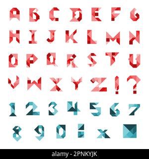 Tangram-Puzzle-Spiel. Mit englischem Alphabet festgelegt. Stock Vektor