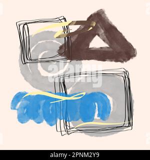 Aquarelle für Rahmen, Tapeten, abstrakte Kunst, Handzeichnungen. Stockfoto