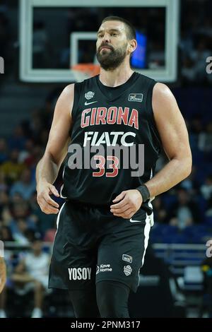 Madrid, Spanien. 19. April 2023. Marc GasolMarc Gasol von Basquet Girona in Aktion während des ACB League-Spiels zwischen Real Madrid und Basquet Girona im WiZink Center in Madrid. Victory for Real Madrid (89-70) (Foto: Atilano Garcia/SOPA Images/Sipa USA) Kredit: SIPA USA/Alamy Live News Stockfoto