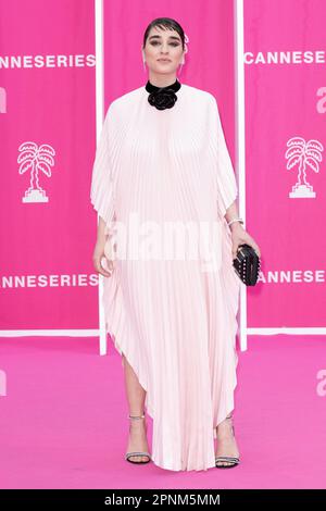 Cannes, Frankreich. 20. April 2023. Simona Tabasco nimmt an der Abschlusszeremonie während des Internationalen Festivals Canneseries 6. am 19. April 2023 in Cannes, Frankreich, Teil. Foto: David Niviere/ABACAPRESS.COM Kredit: Abaca Press/Alamy Live News Stockfoto