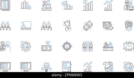 Sammlung von Symbolen für Bewertungslinien. Auswertung, Diagnose, Messung, Analyse, Rückmeldung, Beurteilung, Urteilsvektor und lineare Darstellung. Rangfolge Stock Vektor