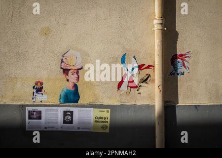 Paris, Frankreich, Okt. 2022, Blick auf Street Art im 20. Bezirk der Hauptstadt Stockfoto