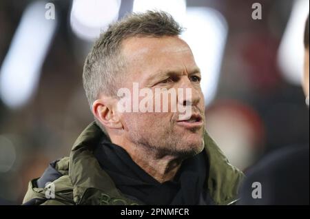 München, Deutschland. 19. April 2023. firo : 19. April 2023, Fußball, Champions League, Staffel 2022/2023, Viertelfinale zweite Etappe, FC Bayern München - Manchester City 1:1 Experte Lothar Matthaus Credit: dpa/Alamy Live News Stockfoto