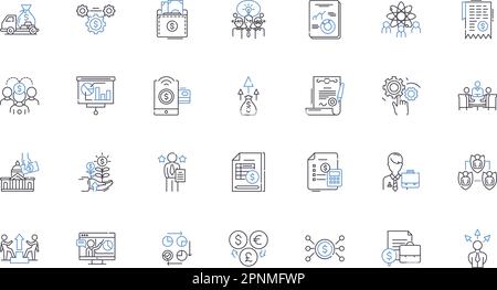 Sichern Sie sich eine Icons-Sammlung für Unternehmensleitungen. Firewall, Verschlüsselung, Cybersicherheit, Passwörter, Autorisierung, Authentifizierung, Eindringungsvektor und linear Stock Vektor