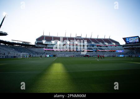 San Diego, USA. 19. April 2023. San Diego, Kalifornien, 19. April Snapdragon Stadium vor dem National Women's Soccer League Cup Challenge Spiel zwischen dem San Diego Wave FC und dem Portland Thorn FC im Snapdragon Stadium in San Diego, Kalifornien, USA (Xavier Hernandez/SPP) Guthaben: SPP Sport Press Photo. Alamy Live News Stockfoto