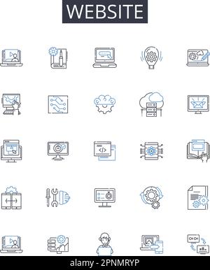 Symbolsammlung für Websitezeilen. Homepage, Online-Portal, Internetadresse, Web Space, Digitale Plattform, Cyberspace-Verbindung, Vektor der virtuellen Domäne Stock Vektor