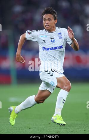 Tokio, Japan. 19. April 2023. Hideki Ishige (Gamba) Fußball : 2023 J. League YBC Levain Cup Gruppenbühne zwischen dem FC Tokyo - Gamba Osaka im Ajinomoto Stadion in Tokio, Japan . Kredit: YUTAKA/AFLO SPORT/Alamy Live News Stockfoto