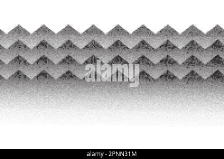 Welliges Muster mit Stielstruktur. Gepunkteter abstrakter Hintergrund mit Rauschen und santem Farbverlauf. Darstellung der Halbtonkurve im Zickzack. Vektor gestreift Stock Vektor