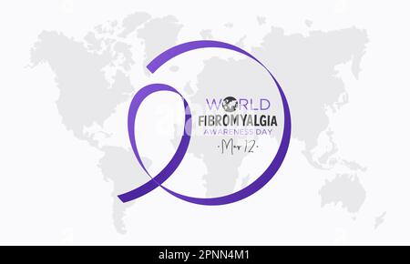 Welttag Der Fibromyalgie. Mai 12. Vektordarstellung zum Thema World Fibromyalgia and Chronic Fatigue Syndrome Awareness Day Banner des Stock Vektor