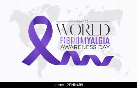 Welttag Der Fibromyalgie. Mai 12. Vektordarstellung zum Thema World Fibromyalgia and Chronic Fatigue Syndrome Awareness Day Banner des Stock Vektor