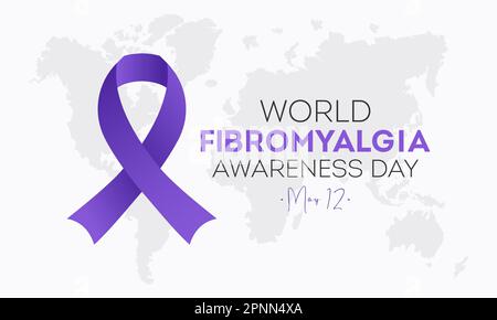 Welttag Der Fibromyalgie. Mai 12. Vektordarstellung zum Thema World Fibromyalgia and Chronic Fatigue Syndrome Awareness Day Banner des Stock Vektor