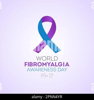 Welttag Der Fibromyalgie. Mai 12. Vektordarstellung zum Thema World Fibromyalgia and Chronic Fatigue Syndrome Awareness Day Banner des Stock Vektor