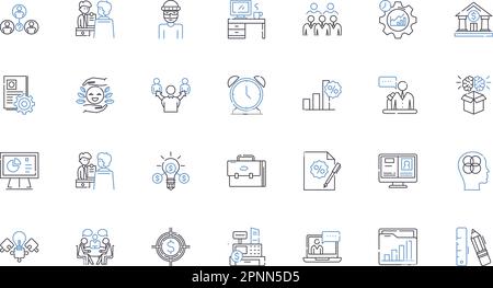 Sammlung der Positionssymbole der Kostenanalyse. Rentabilität, Budgetierung, Ausgaben, Prognosen, Buchungen, Costing, Bewertungsvektor und lineare Darstellung Stock Vektor