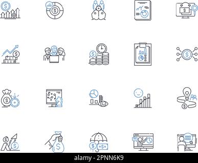 Bewerten Sie eine Symbolsammlung der Startlinie. Finanzierung, Seed, Investition, Kapital, Wachstum, Strategie, Finanzierungsvektor und lineare Darstellung. Unternehmen Stock Vektor