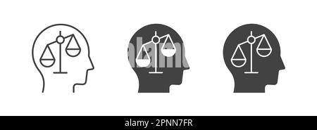 Psychose-Ikonen. Symbol für Angst, Psychose, Instabilität. Vektordarstellung. Stock Vektor