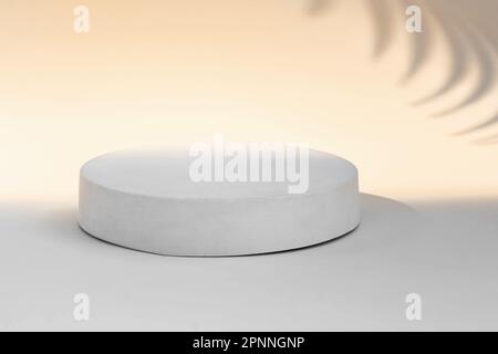 Podium für Kosmetik, Seife, Artikelpräsentation. Abstrakte Minimale Geometrische Kugel. Form Zylinder eins. Weicher Schatten. Anzuzeigende Szene Produkt, Objekt. Anzeigen Stockfoto