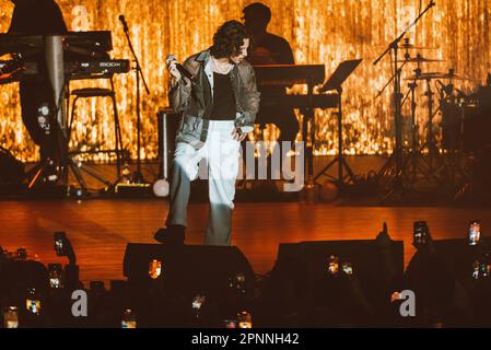 Magazzini Generali, Mailand, Italien, 19. April 2023, Albe auf der Bühne während LDA - LDA Live - Italienisches Sängerkonzert Stockfoto