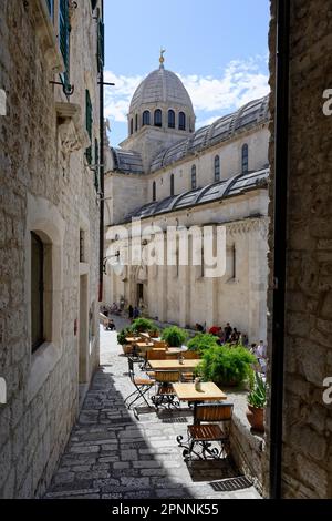 Trg Republike Hrvatske, Kathedrale von St. Jacob (Sveti Jakov), Sibenik, Sibensko-Kninska, Kroatien Stockfoto